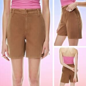 NWT SUNDAY BEST Aritzia Jaden 7" High Waisted Chino Shorts Sz 4 Epicurean Brown
